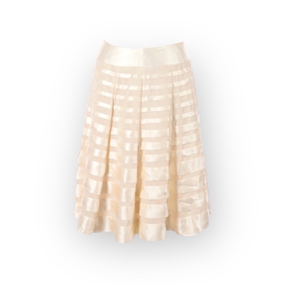 Carmen Marc Valvo Collection ๐ฆน Tier Layers Silk A Line Ballgown Skirt ๐ฆน Ivory - Picture 12 of 14